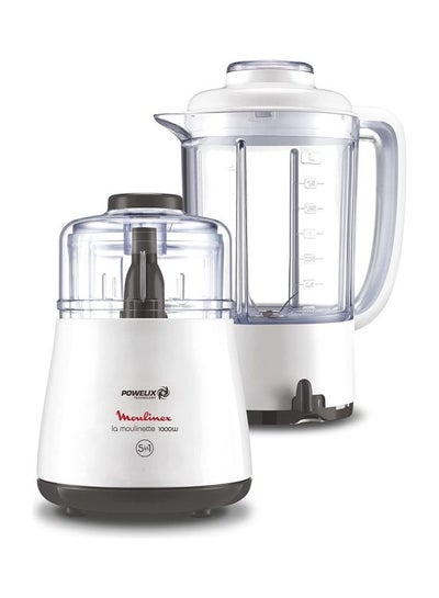 Buy Moulinex La Moulinette Chopper With Blender 1000.0 W DPA241EG white in Egypt