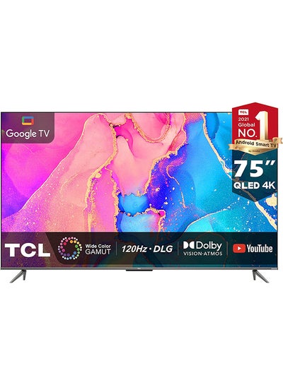 Buy 75 Inch 4K Ultra HD QLED Smart Google Tv With Hands-free Voice Control, Dolby Vision IQ-Atmos, HDR 10+, Game Master, Wide Colour Gamut, Onkyo Audio, Quantum Dot Technology 75C635 Black in UAE
