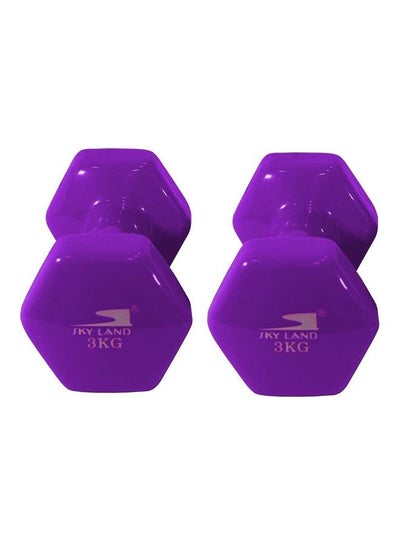 Buy 2-Piece Head Vinyl Dumbbell 6 Kg 7.2 x 20.5 x 16cm in UAE