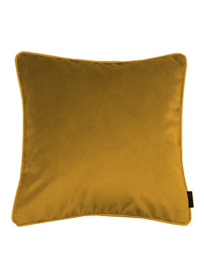 Buy square Velvet Soft Decorative Cushion Solid Design velvet Gold 45 x 45cm in Saudi Arabia