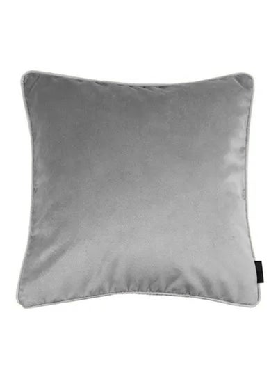 Buy square Velvet Soft Decorative Cushion Solid Design polyester Gray 45x45cm in Saudi Arabia