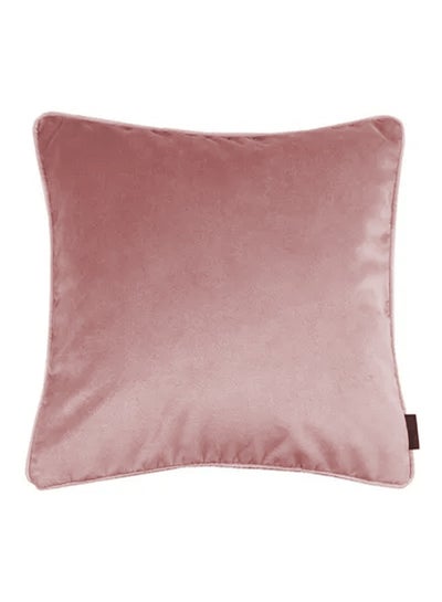 Buy square Velvet Soft Decorative Cushion Solid Design Velvet Light Pink 45x45cm in Saudi Arabia