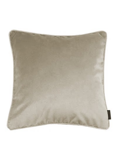 Buy square Velvet Soft Decorative Cushion Solid Design Ivory 45 x 45cm in Saudi Arabia