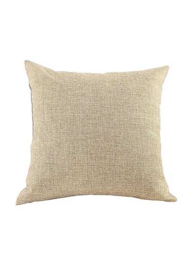 Buy square Linen Decorative Cushions Solid Design Light Beige 45x45centimeter in Saudi Arabia