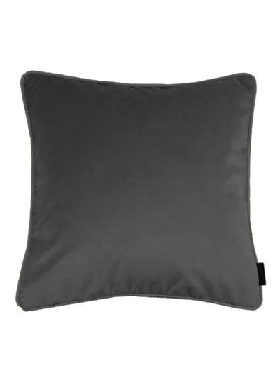 Buy square Velvet Soft Decorative Cushion Solid Design Dark Gray 45x45centimeter in Saudi Arabia