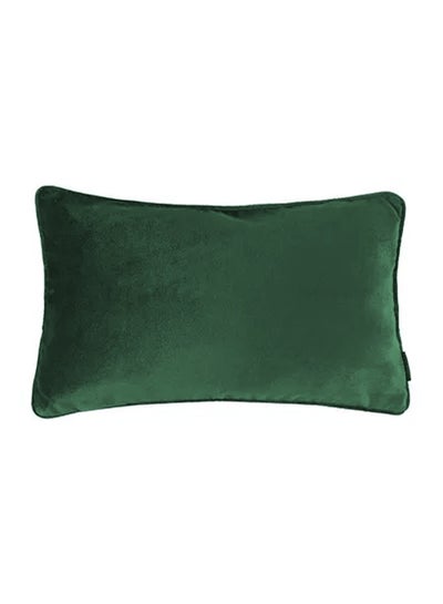 Buy Rectangular Velvet Decorative Cushions Solid Design Dark Green 50x30cm in Saudi Arabia