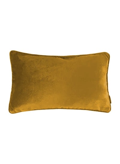 Buy Rectangular Velvet Decorative Cushions Solid Design Gold 50 x 30centimeter in Saudi Arabia