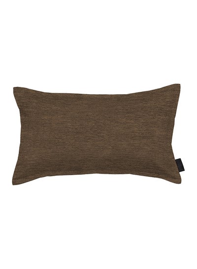 Buy Rectangular Linen Decorative Cushions Solid Design Brown 50x30cm in Saudi Arabia