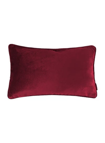 Buy Rectangular Velvet Decorative Cushions Solid Design Burgundy 50x30cm in Saudi Arabia
