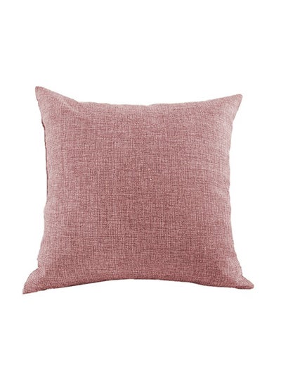 Buy square Linen Decorative Cushions Solid Design combination Dark Pink 45x45cm in Saudi Arabia