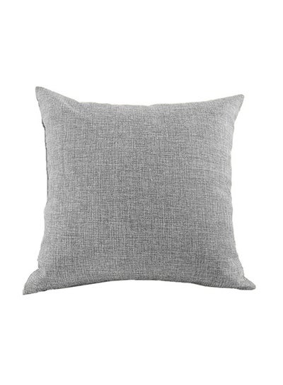 Buy square Linen Decorative Cushions Solid Design Linen Light Gray 45x45cm in Saudi Arabia