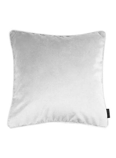 Buy square Velvet Soft Decorative Cushion Solid Design White 45x45cm in Saudi Arabia