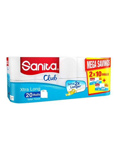 Buy 2 Ply Toilet Tissue Plain White 20 Rolls in UAE