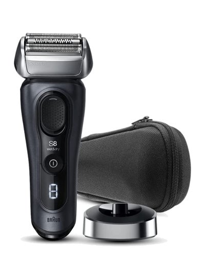 Buy Series 8 Wet & Dry Shaver With Charging Stand And Travel Case 8413S Black 23.2 x 8 x 16.2cm in Egypt