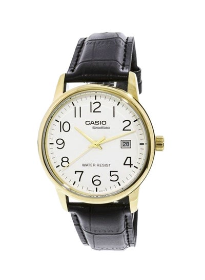 Buy Men's Leather Analog Wrist Watch MTP-V002GL-7B2UDF - 37 mm - Black in UAE