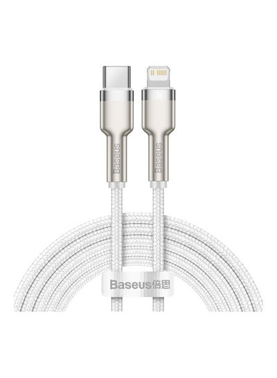 اشتري USB C to Lightning Braided Nylon Fast Charging Data Transfer Cable 20W Power Delivery for iPhone 14/ 14 Pro Max/ 13 Pro/13 Pro Max/13/13 mini/ iPad 9/ 12 mini/12/12 Pro and All Lightning Series White في السعودية