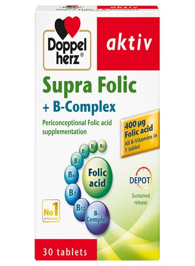 Buy B Complex Plus Folic Acid Depot 30 Tablets in UAE