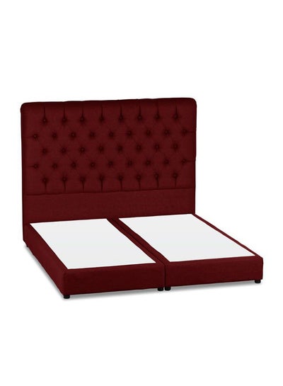 Buy Lujin Bed Frame Linen Burgundy 200x150cm in Saudi Arabia