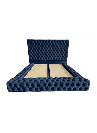 Buy Valencia Bed Frame Velvet Dark Blue 200x100cm in Saudi Arabia