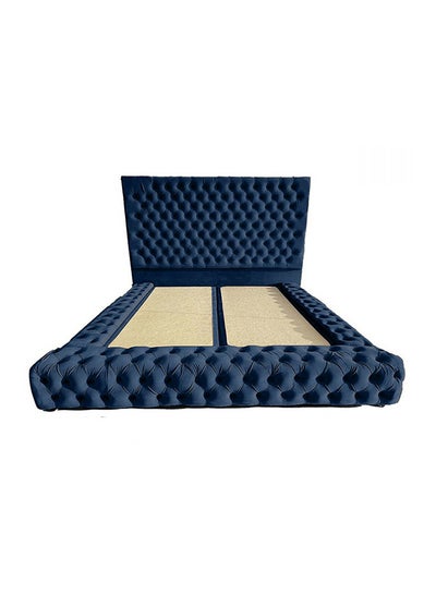 Buy Valencia Bed Frame Velvet Dark Blue 200x120cm in Saudi Arabia