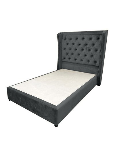 Buy Lychee Bed Frame Velvet Dark Gray 200x150cm in Saudi Arabia