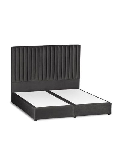 Buy Alkmar Bed Frame Velvet Dark Gray 200x120cm in Saudi Arabia