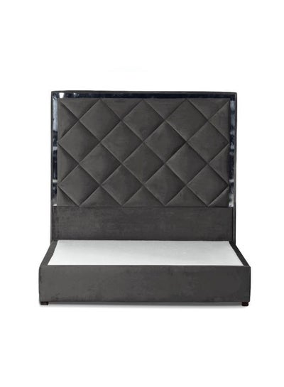 Buy Victoria Bed Frame Velvet Dark Gray 200x90cm in Saudi Arabia