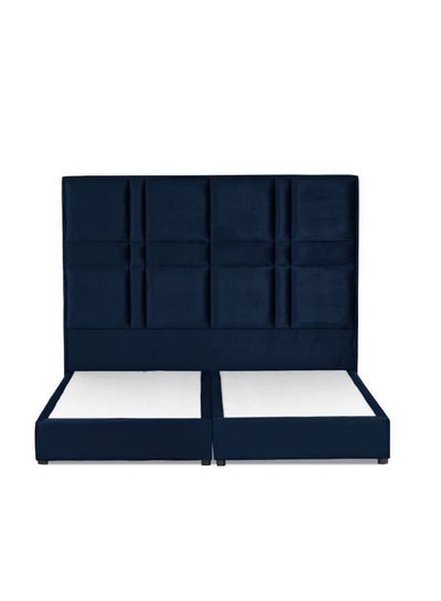 Buy Berlin Bed Frame Velvet Dark Blue 180x200cm in Saudi Arabia