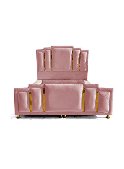 Buy Paris Bed Frame Velvet Light Pink 200x100cm in Saudi Arabia