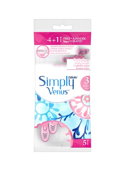 Buy Simply Venus Disposable Razors 5 piece in Saudi Arabia