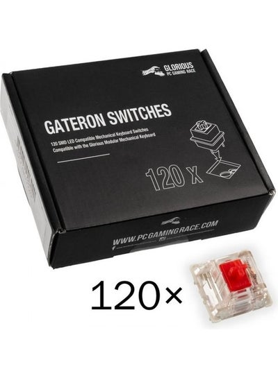 Buy Glorious Gateron Red Mechanical Keyboard Switches (120 Pack) - Ultra-Light Linear for Rapid Typing & Gaming - 35g Actuation Force in UAE