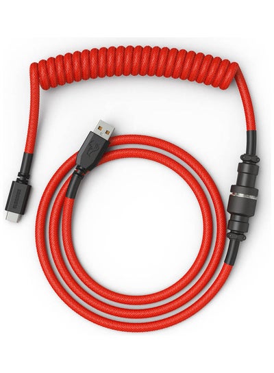 Buy Glorious Coiled Keyboard Cables – USB-C Artisan Braided Cables for Mechanical Gaming Keyboards - Red in UAE