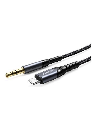 Buy Joyroom AUX stereo audio cable 3.5 mm mini jack - Lightning for iPhone iPad 1 m (SY-A02) Black in Egypt