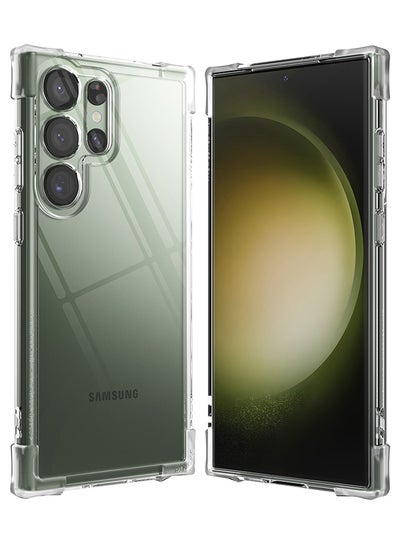 اشتري غطاء Fusion Bumper Cushioning على جميع الزوايا الأربع متوافق مع جراب Samsung Galaxy S23 Ultra 5G للنساء والرجال بتصميم شفاف معزز في مصر