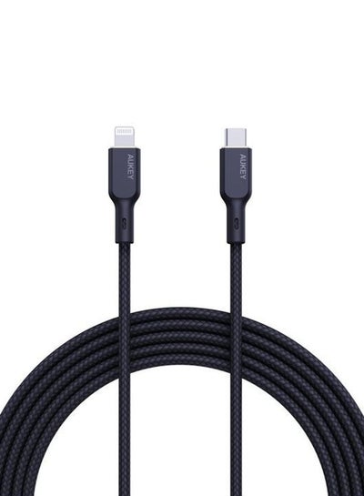 Buy Braided Nylon Sync & Charge MFI Cable USB-C To Lightning 1M NCL1 Black in UAE