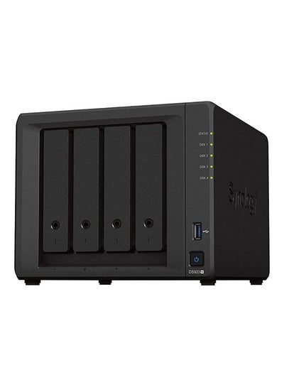 Buy DS923+, Tower, 4-Bays 3.5 SATA HDD/SSD, 2 x M.2 2280 NVMe SSD slot,  AMD R1600 2-core 2.6 (base) 4 GB DR4 ECC Black in UAE