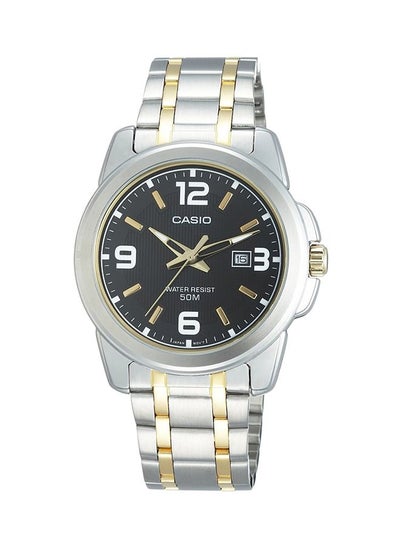 اشتري ساعة يد كوارتز إنتايسر بعقارب وسوار من الإستانلس ستيل طراز MTP-1314SG-1AVDF - مقاس 46 مم - فضي/ذهبي للرجال في السعودية