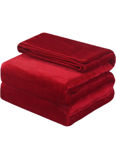 Buy Lightweight Summer Blanket Queen Size 310 GSM Extra Soft Fleece All Season Blanket Bed And Sofa Throw  150 X 200 Cms Maroon Maroon 150 X 200cm in UAE