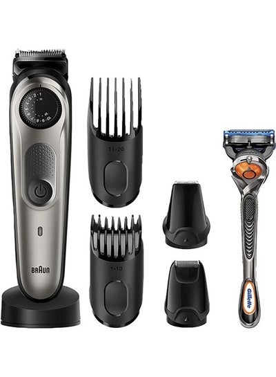 اشتري Rechargeable Beard And Hair Trimmer With Gillette Fusion 5 Proglide Razor Toiletry Set 22.5 x 6.5 x 25.2cm في الامارات