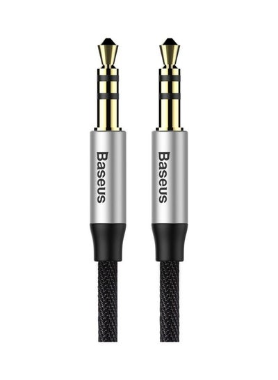 Buy 3.5mm Audio Cable Aux Braided To Male Stereo Auxiliary Jack Compatible For Phone Tablets Car Home Stereos Headphones Speaker 1.5 Meter Black/Silver in UAE