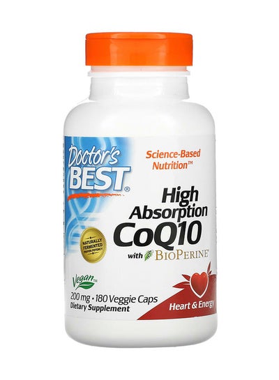 Buy High Absorption CoQ10 With BioPerine 200mg Dietary Supplement - 180 Capsules in Saudi Arabia