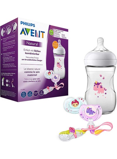 Buy Natural Bottle Set With Pacifier Chain, 260ml in Egypt