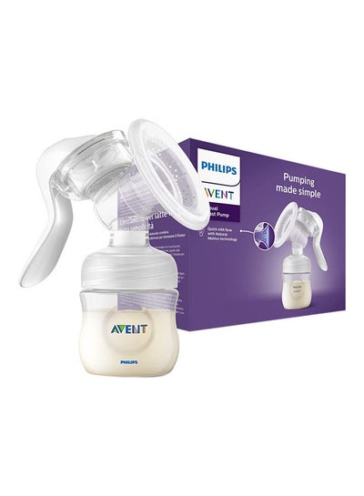 Buy Manual Breast Pump, White, Transparent in UAE