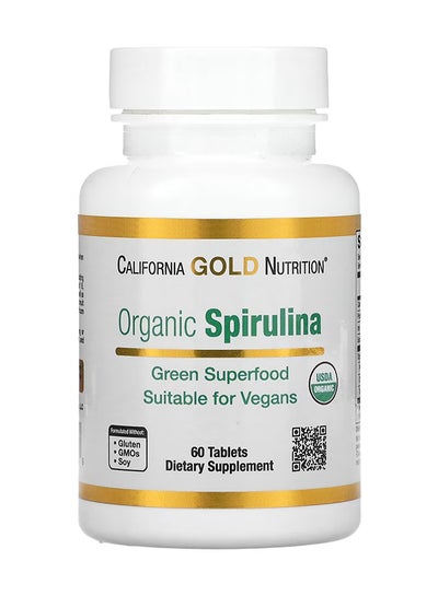 Buy Organic Spirulina Dietary Supplement - 60 Tablets 500 Mg in UAE