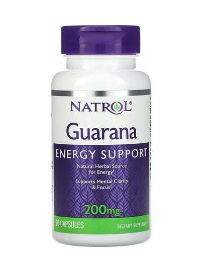 Buy Guarana Energy Support Dietary Supplement - 90 Capsules 200 Mg in UAE