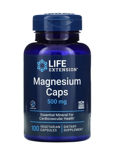 Buy Magnesium Caps 500 mg Dietary Supplement - 100 Capsules in Saudi Arabia