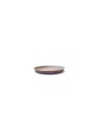 Buy Lavita Ribbed Round Cake Tray Drawings Brown 27cm in Egypt