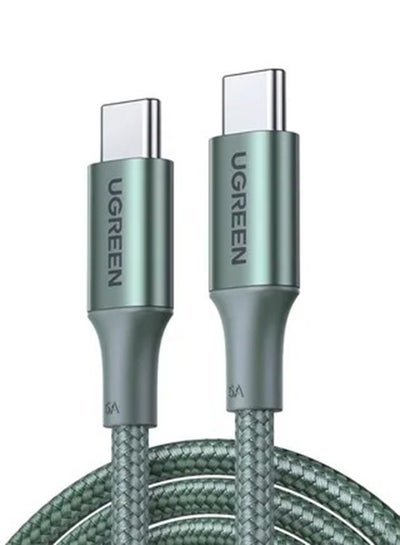 Buy USB-C Cable Green 2M, Braided 100W Power Delivery PD Fast charge Cable USB C to USB C Compatible for iPad mini 6，MacBook Pro 2021 14"16", MacBook Air, iPad Pro 12.9", Samsung S23+, Huawei P40 Green in UAE