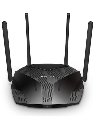 Buy AX1800 Dual-Band Wi-Fi 6 Router, WiFi Speed up to 1201Mbps/5GHz+574Mbps/2.4GHz, 3 Gigabit LAN Ports, Ideal for Gaming Xbox/PS4/Steam & 4K (MR70X) Black in Egypt