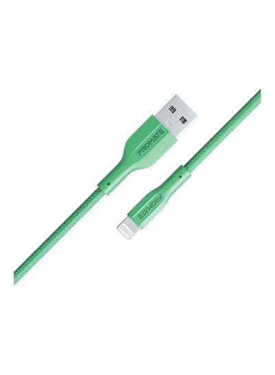 اشتري USB-A to Lightning Cable, Durable 10W USB-A to Lightning Charger with 480 Mbps Data Transfer, 10000 Bend Test and 100 cm Anti-Tangle Silicone Cord for iPhone 14, iPad, AirPods Pro, XCord-Ai Green في الامارات